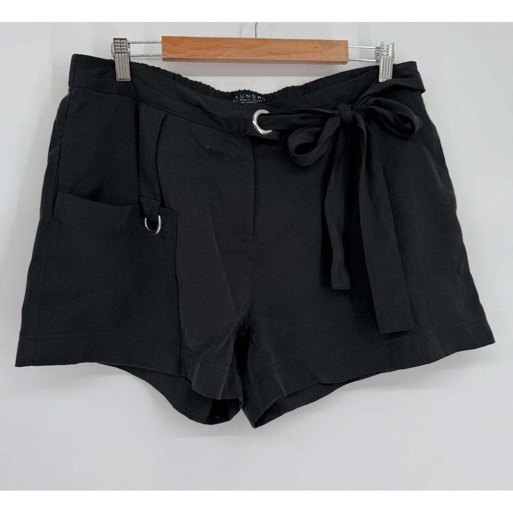 Laundry by Shelli Segal‎ Black Tie Waist Utility Shorts Sz 14